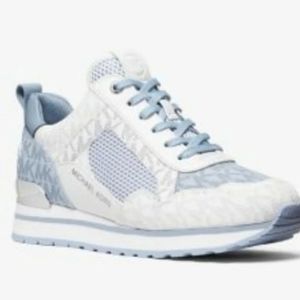 Michael Kors Women's Wilma Trainer Sneakers Shoes Pale Blue